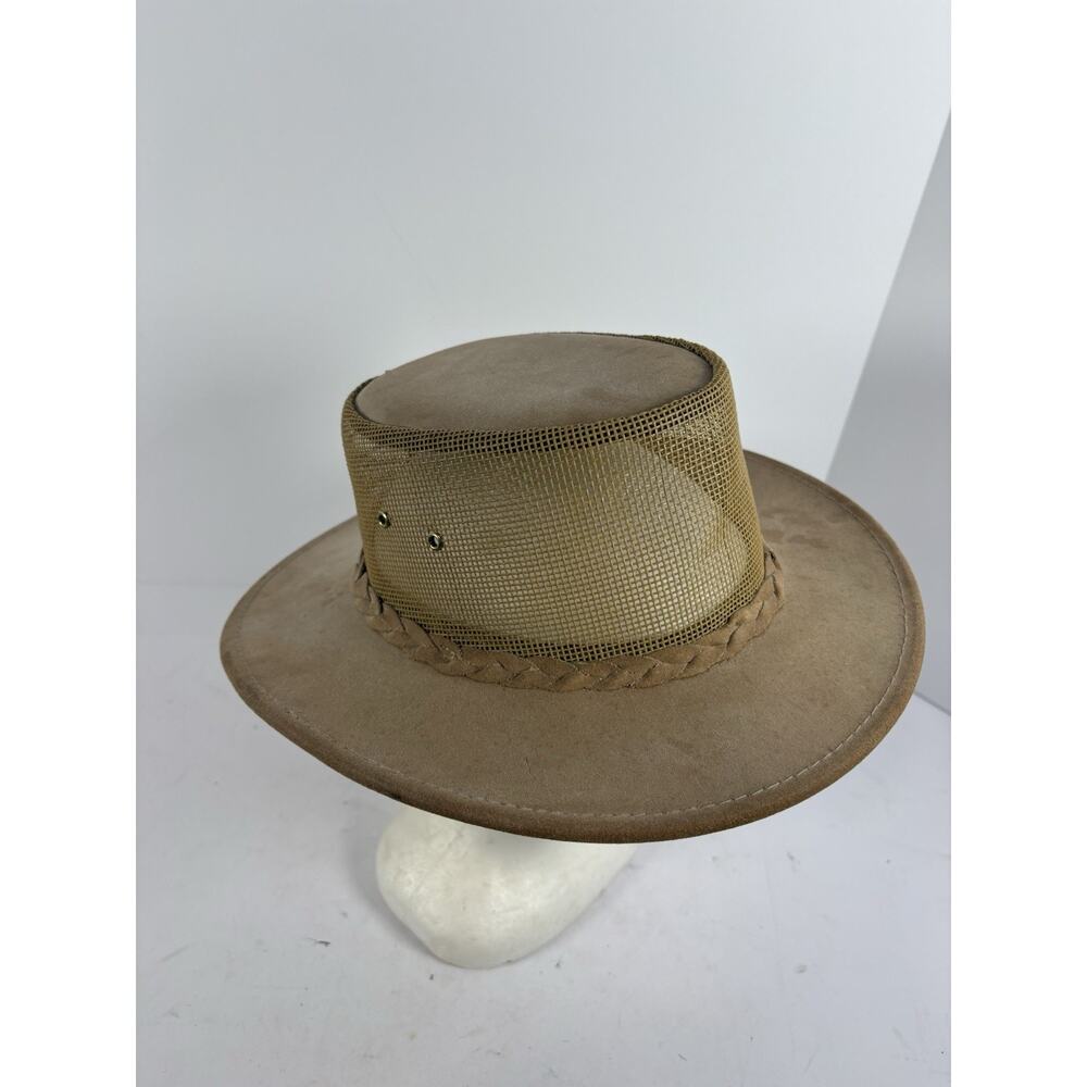 Minnetonka Air Flow Hat Leather Mesh Western Cowboy Medium